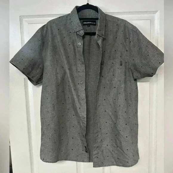 Men’s Size Large Molokai Surf Co Button Up Short Sleeve Polo T-shirt - Picture 1 of 6